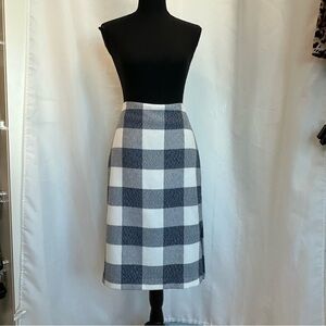 BANANA republic blue white checkered pencil skirt Sz 4